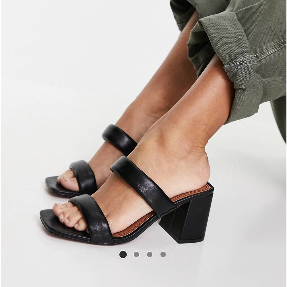 ASOS padded mid heel mules